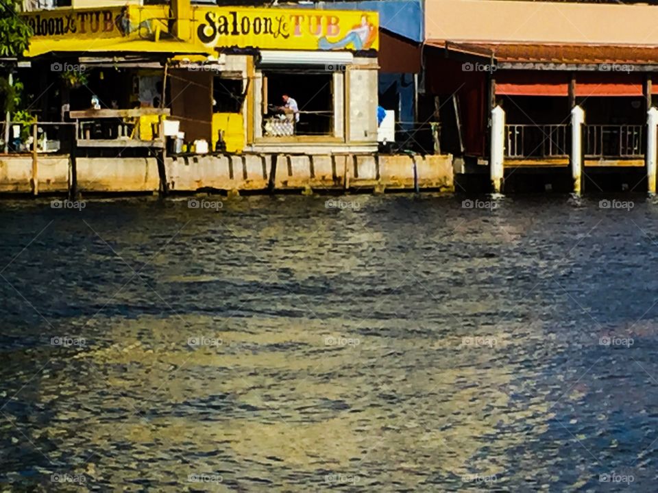 Waterfront Dive. Old Florida waterfront bar and eateries