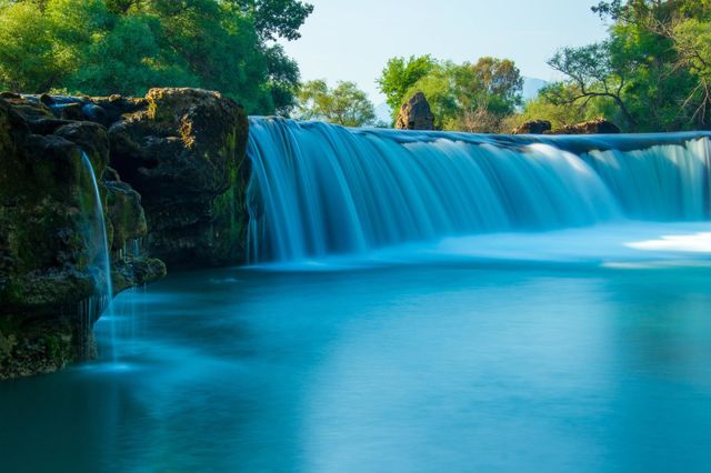 A beautiful cloud colored eye-catching waterfall