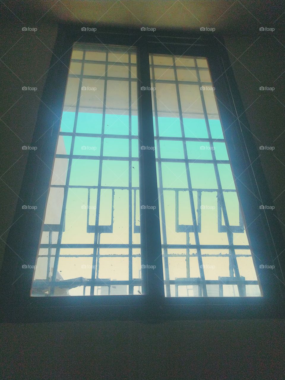 window reflection with beautiful colours