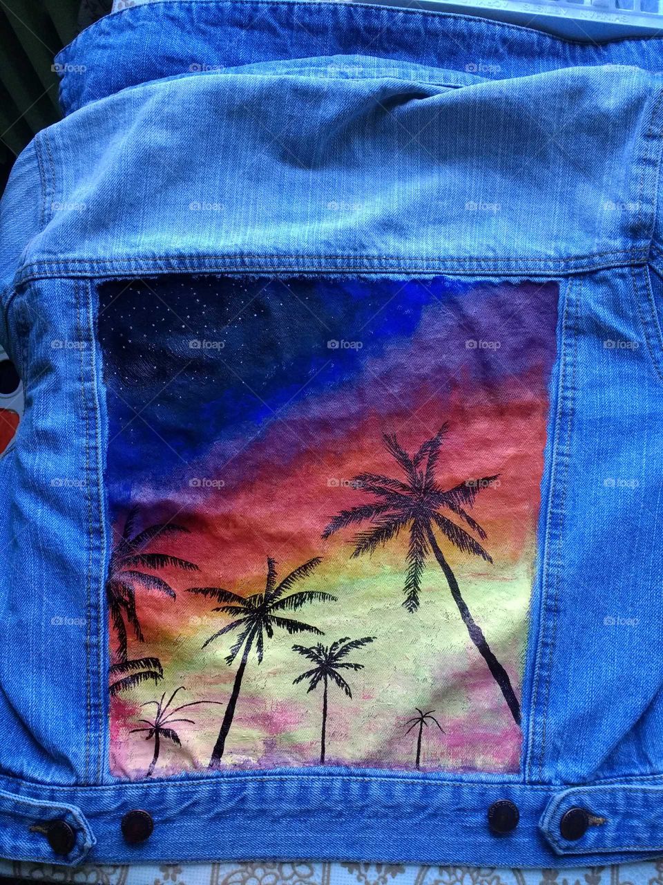 Painting on jeans jacket