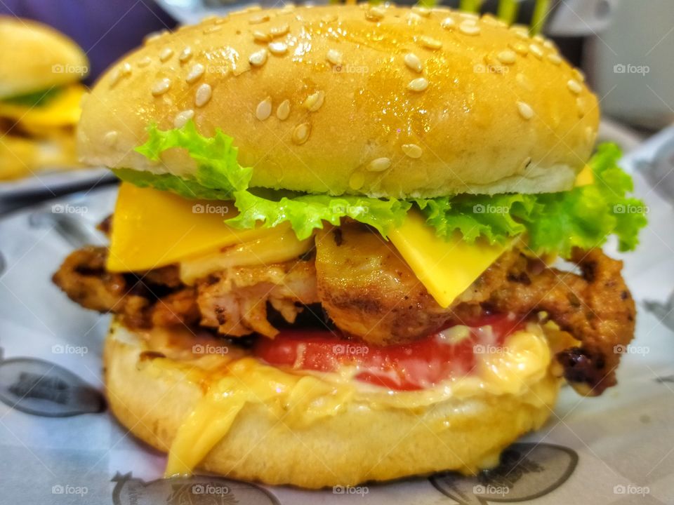 BBQ Chicken burger with Cheese