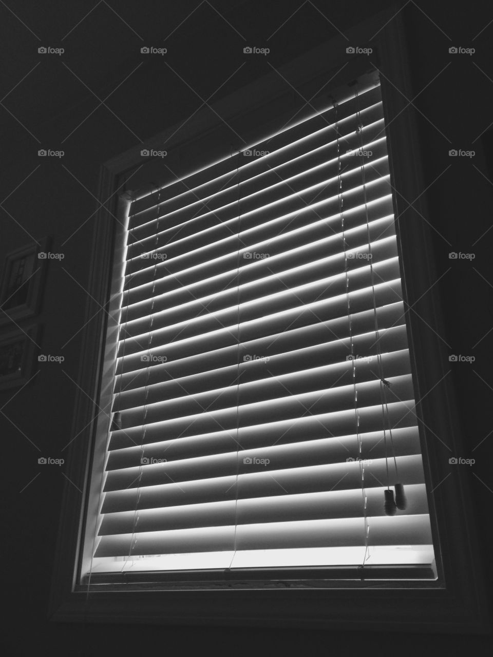 Winter through closed blinds