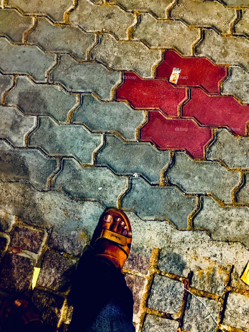 Stepping out of the shopping mall on Sunday evening.