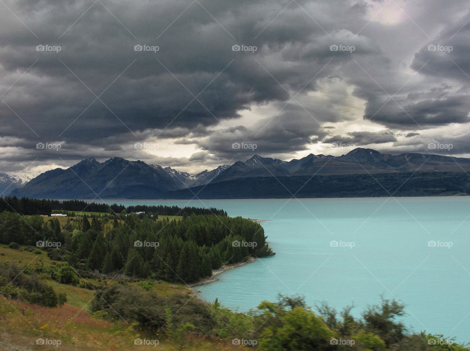 clouds trees lake new by chris7ben