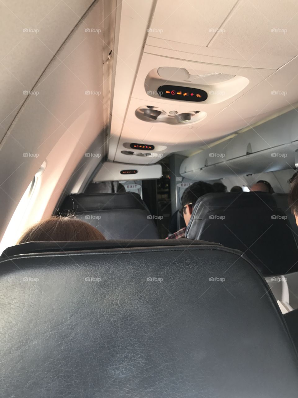 View inside airplane
