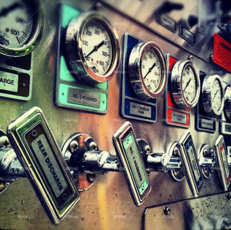 Community. Years ago I got into trouble and had to do community service. I was cleaning a firetruck and thought these dials were neat.