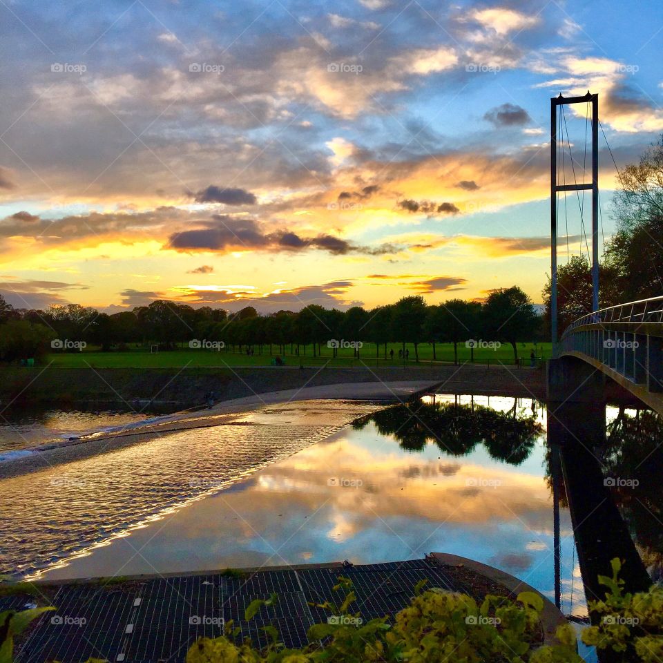 The reflection over the River Taff - Wales next to Pontcanna Gardens.