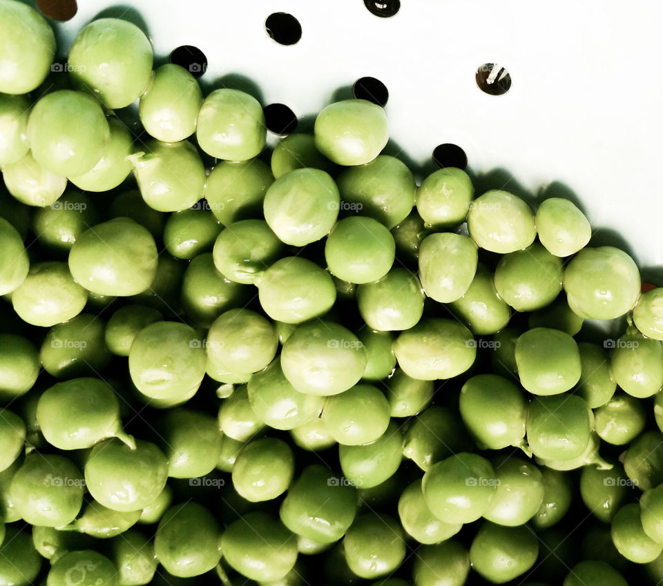 Freshly Washed Green Garden Peas