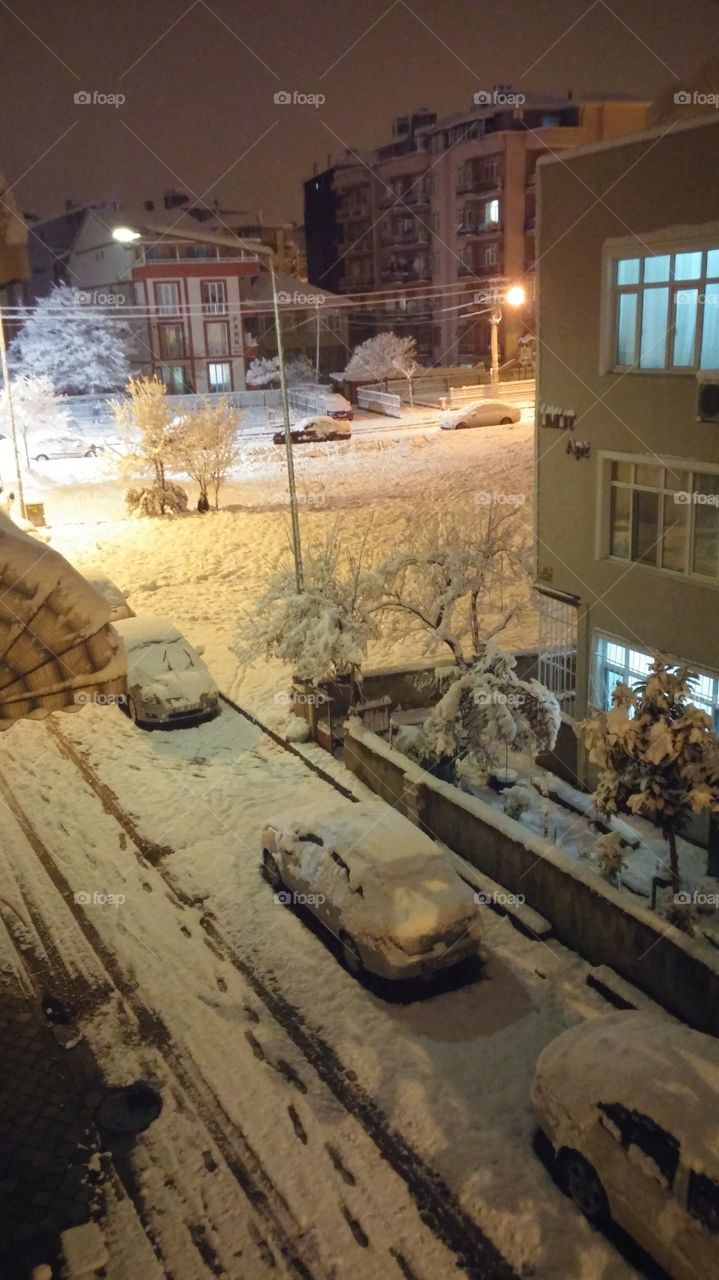 a winter night in Kocaeli, Turkey