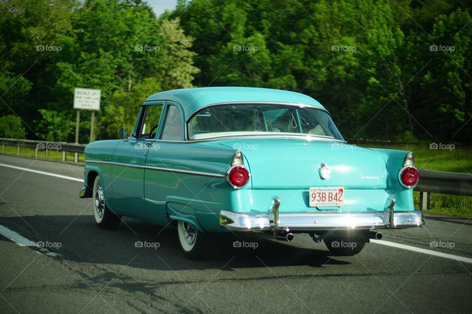 Vintage car on the road