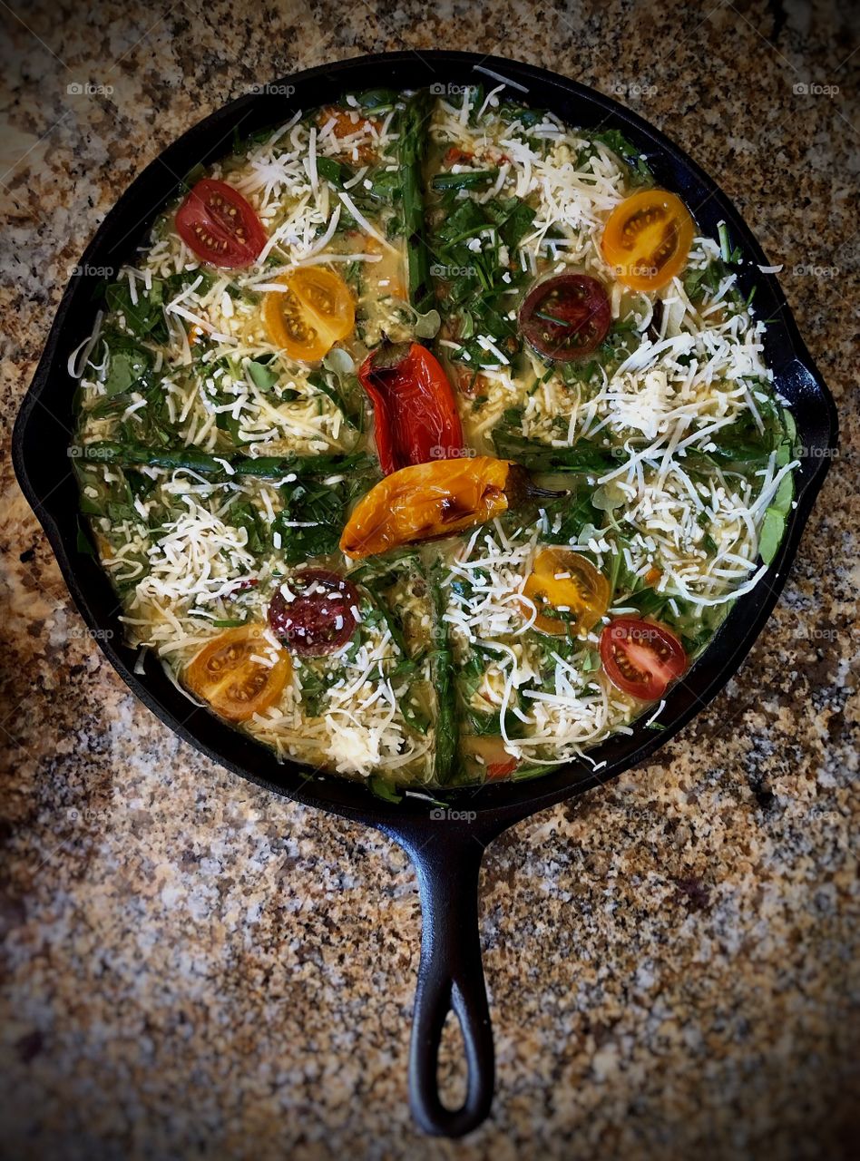 #stayathome - Cooking At Home! Cooking Healthy Frittatas With Fresh Vegetables In A Cast Iron Skillet!