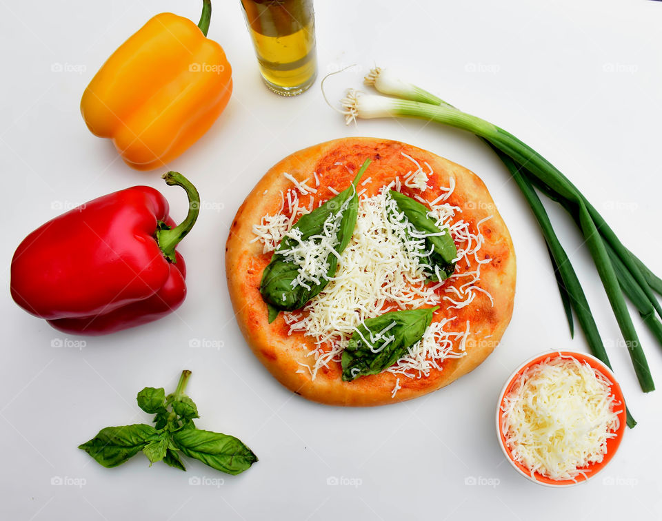 Close-up of a pizza