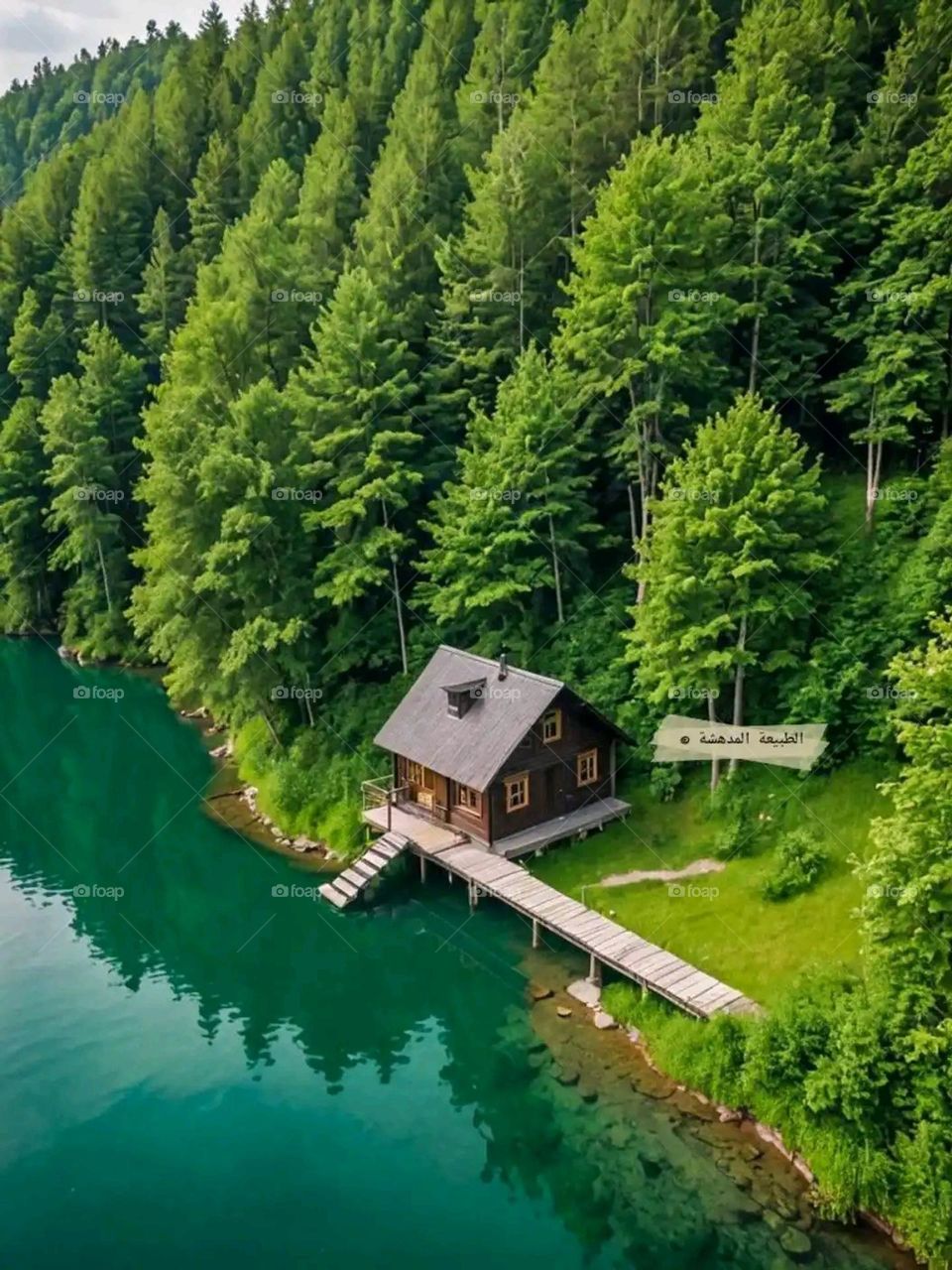 Glory be to God, the magnificent and picturesque view and the natural green trees are a view that is nothing more wonderful than it