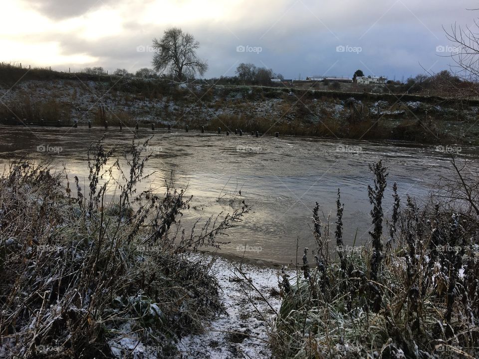 Christmas Eve 2020 Local riverbank ... light sprinkling of snow this morning 