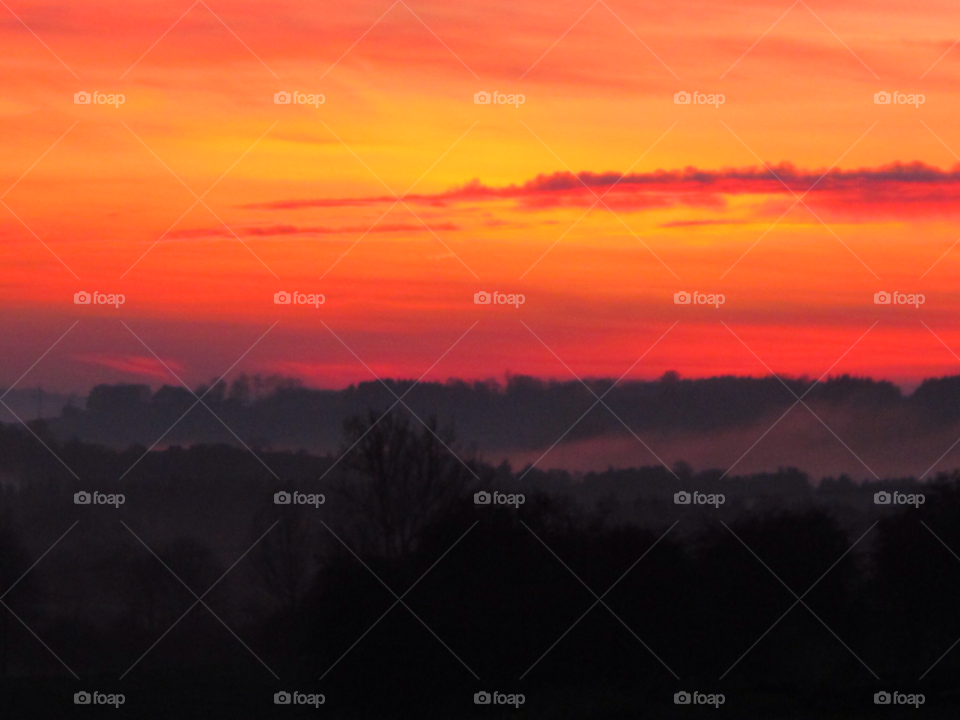 landscape sky red sunset by dl38