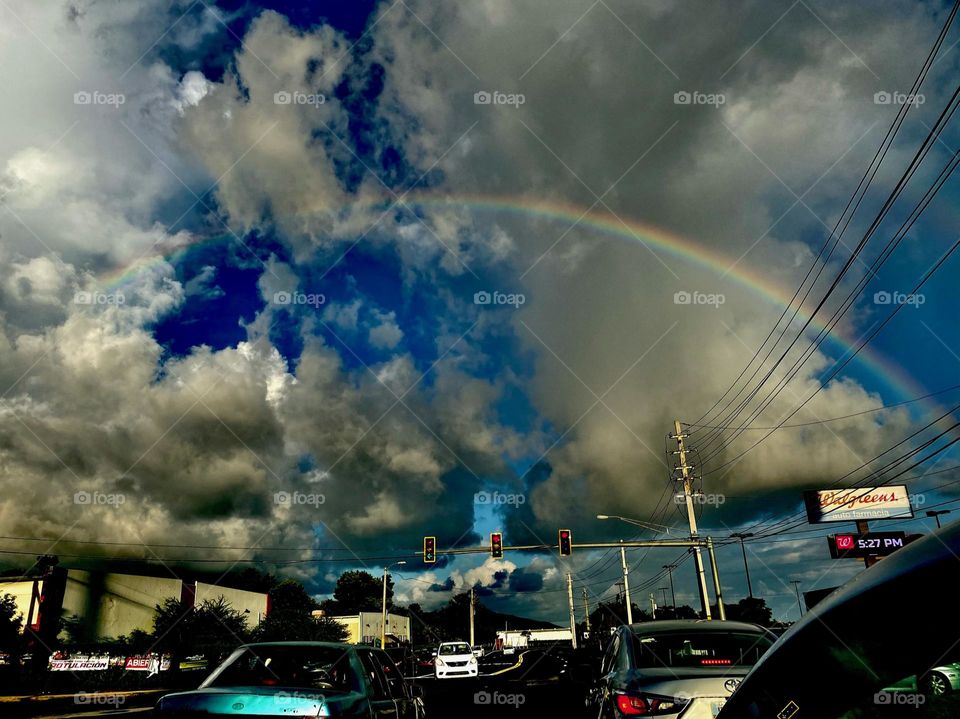 Blue skies Rainbows and Clouds 