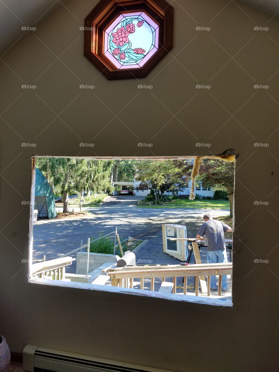 Hole in wall, replacing window