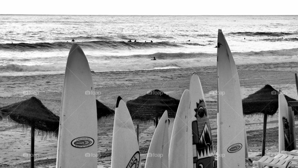 Surfboards on the Beach