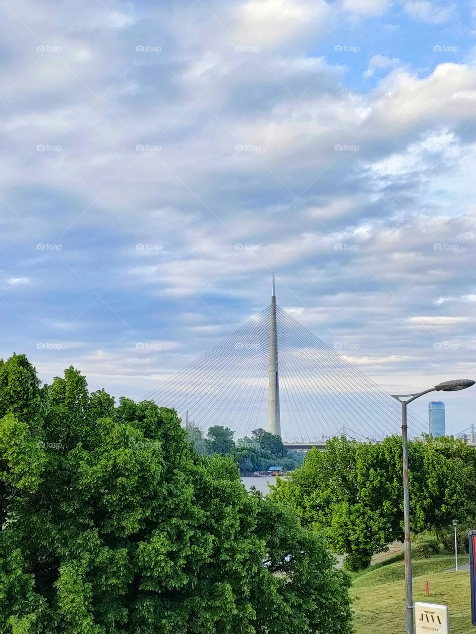Cable-stayed bridge, Bridge over Water, Belgrade