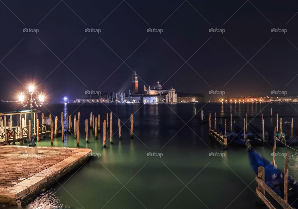 Venice Night Canal long exposure 