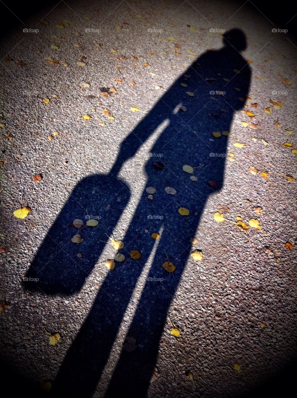 Shadow picture of women with bag.