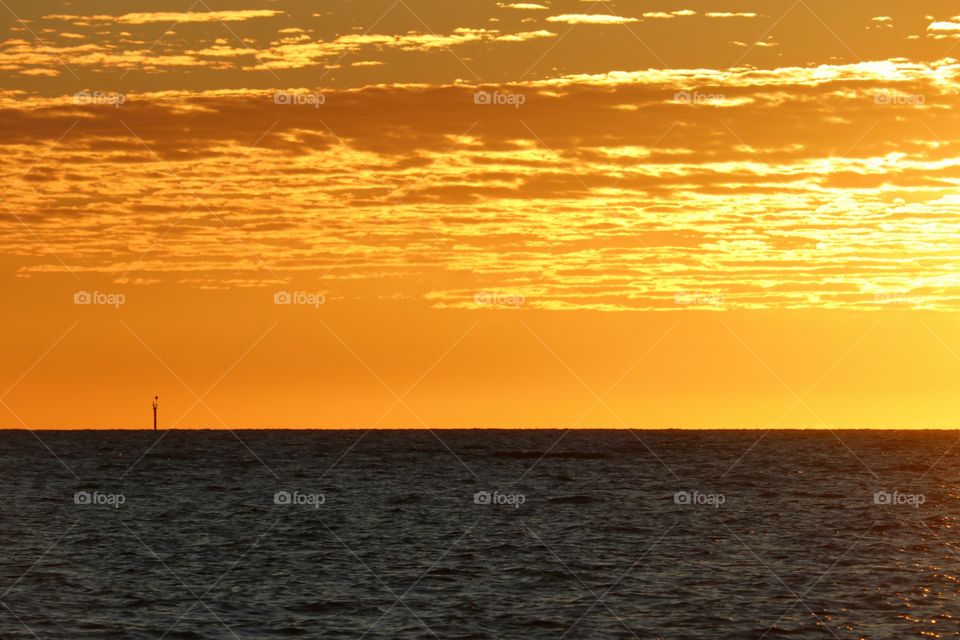 Morning sky; sunrise over the ocean in south Australia clean copy space for text