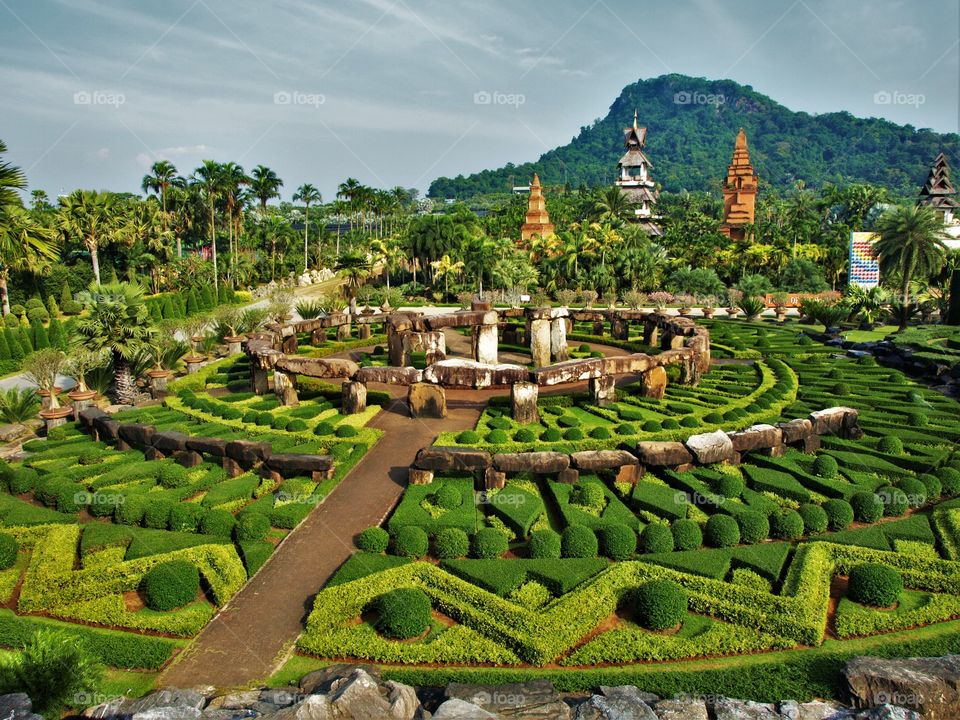 Nice garden with beautiful pagoda