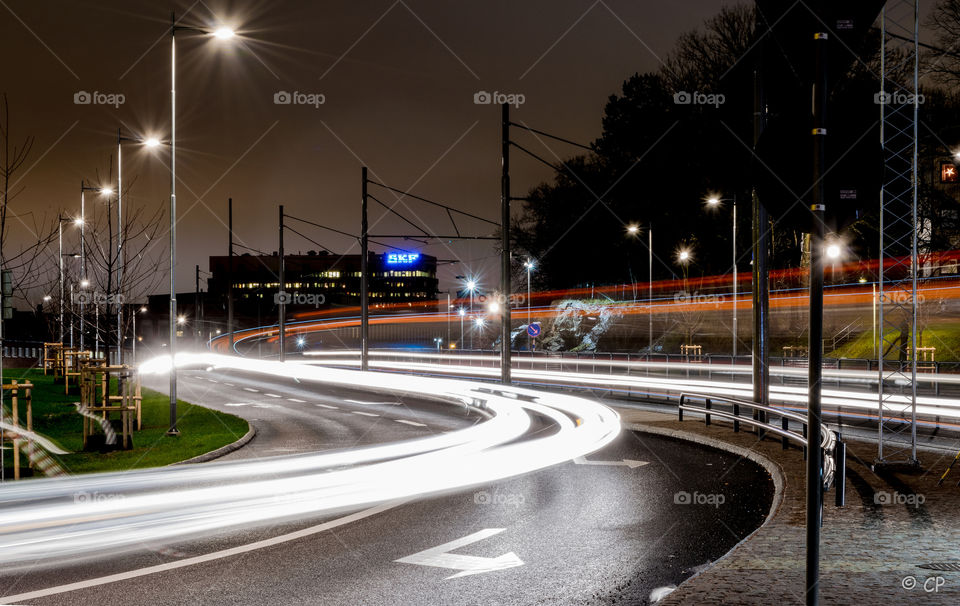 SKF. winter night, walking with the tripod around in Göteborg