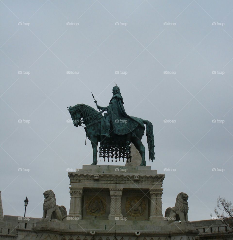 Saint Stephen's Monument on the Fisherman's Bastion in Budapest