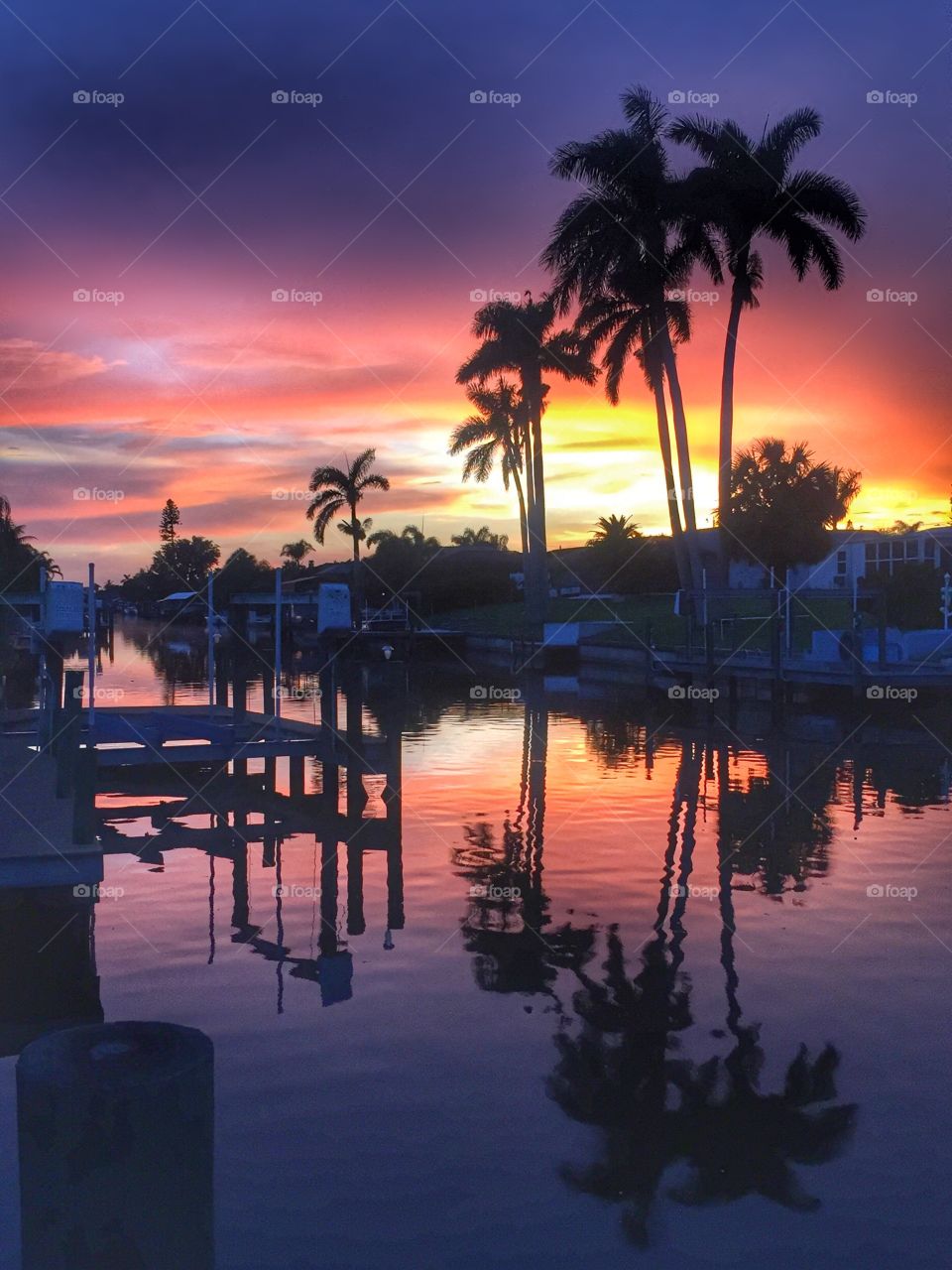Sunset from the dock, Cape Coral, FL