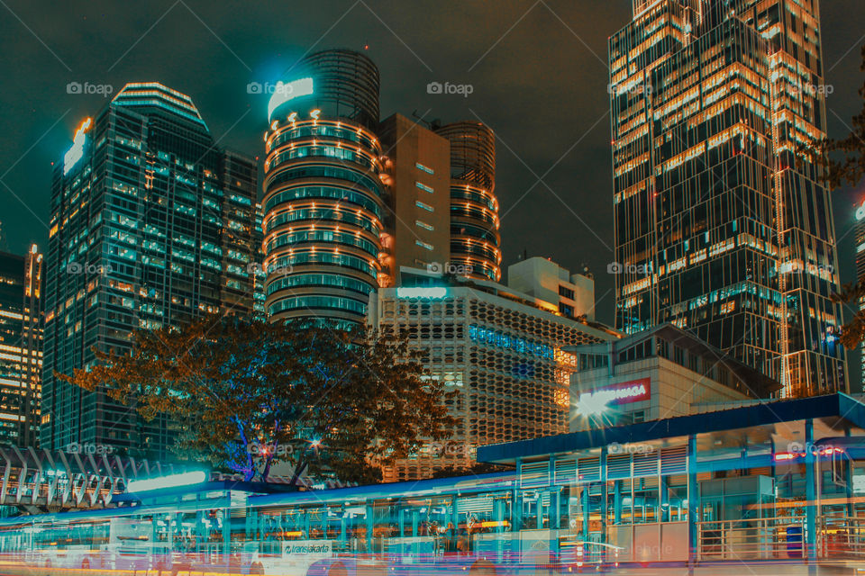 Light trail in Jakarta