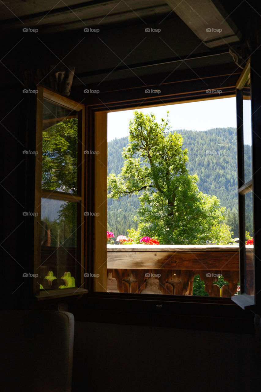open window in summer for fresh air