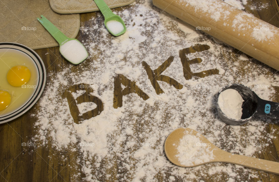 Still life of baking ingredients 