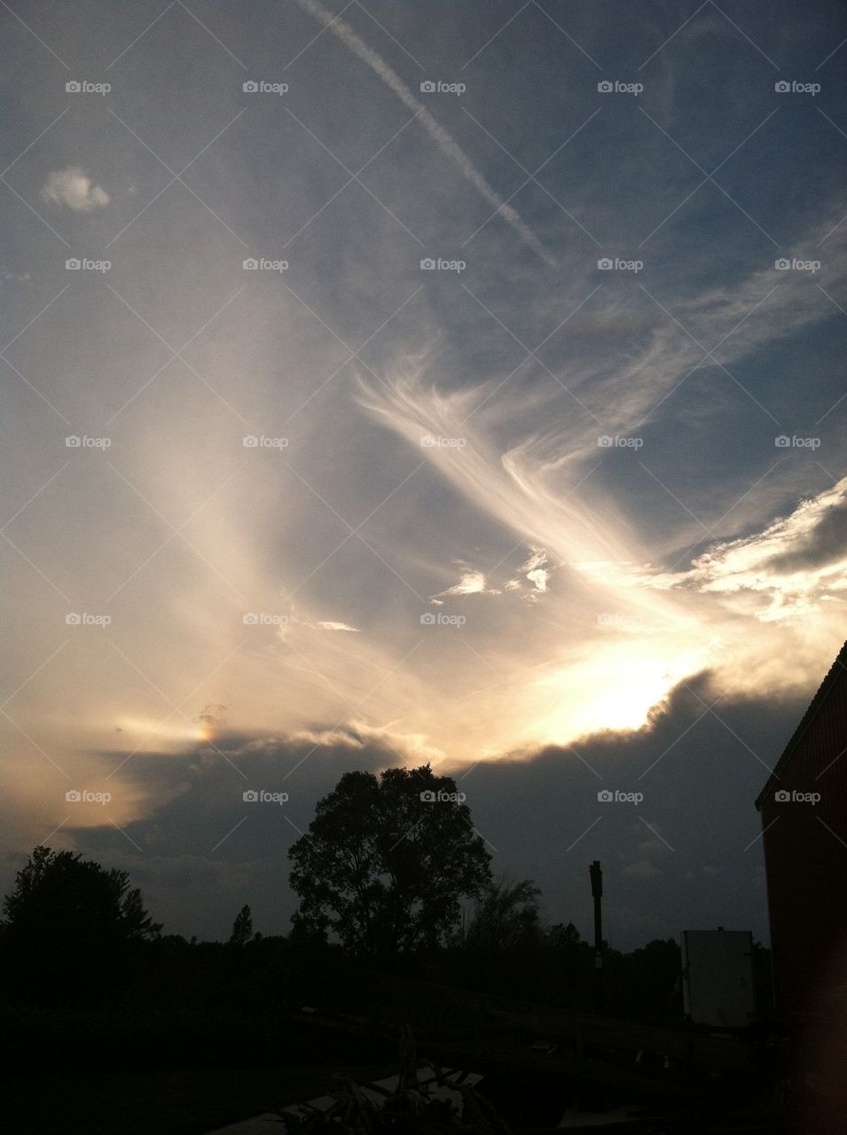 Sun behind the clouds  