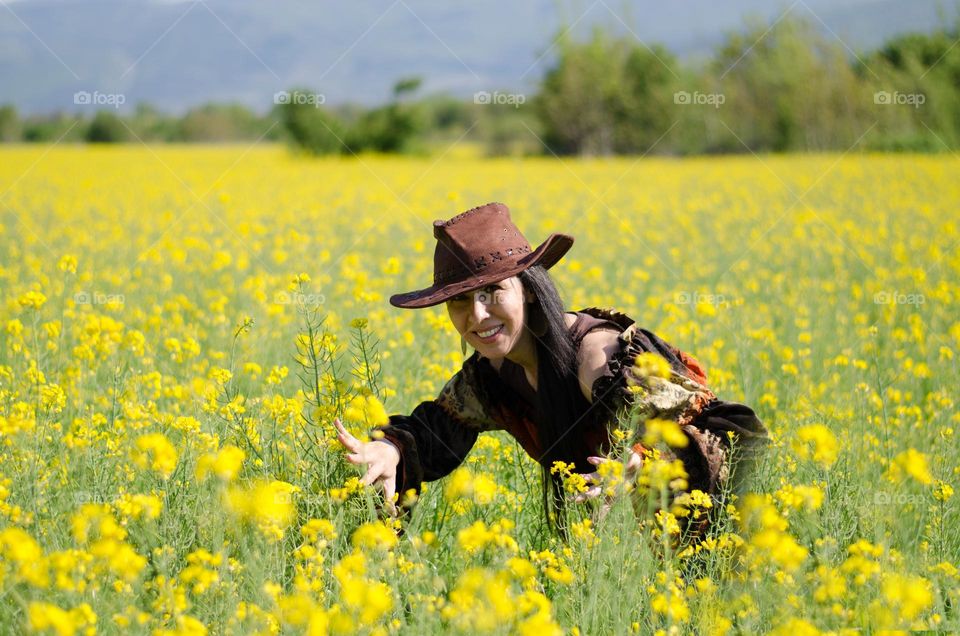 Emotional Portrait of My Beautiful Wife in Rapeseed Field