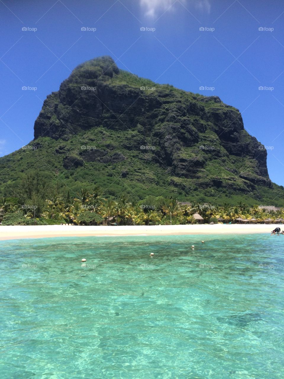 Mauritius beach mountain