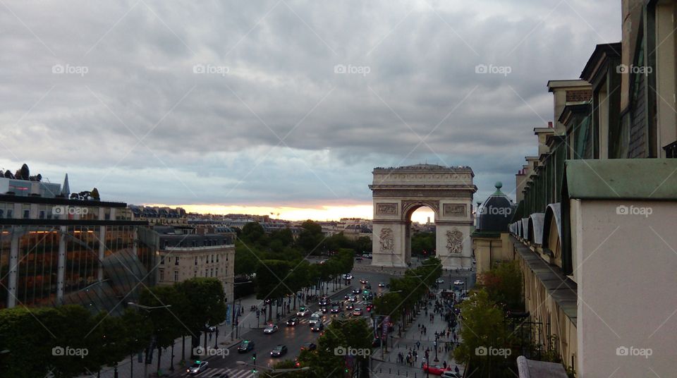 view of the champs elysees in Paris