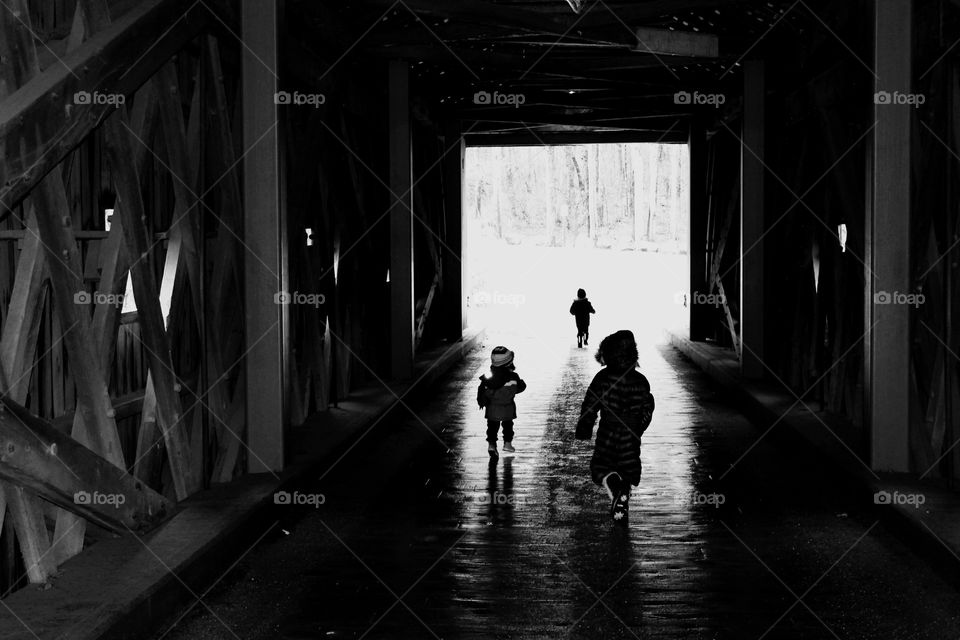 Children's walking underground