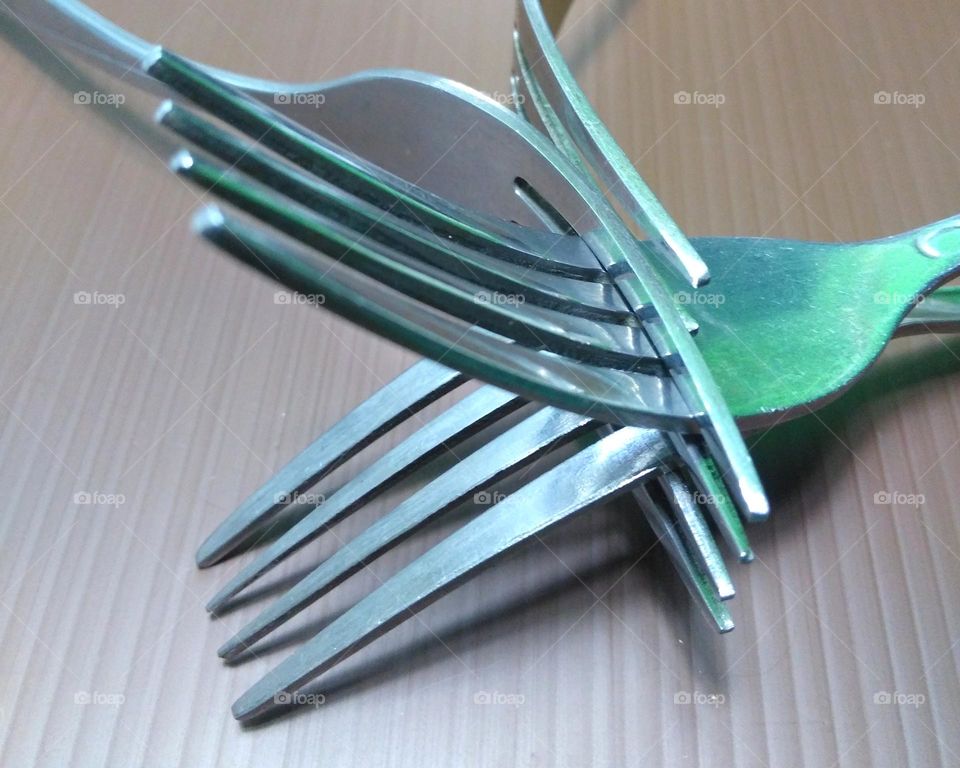 Group of forks on the table