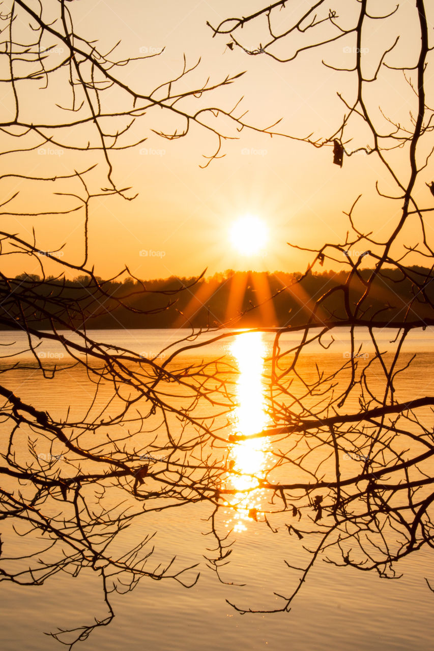 Sunset at lake starnberg