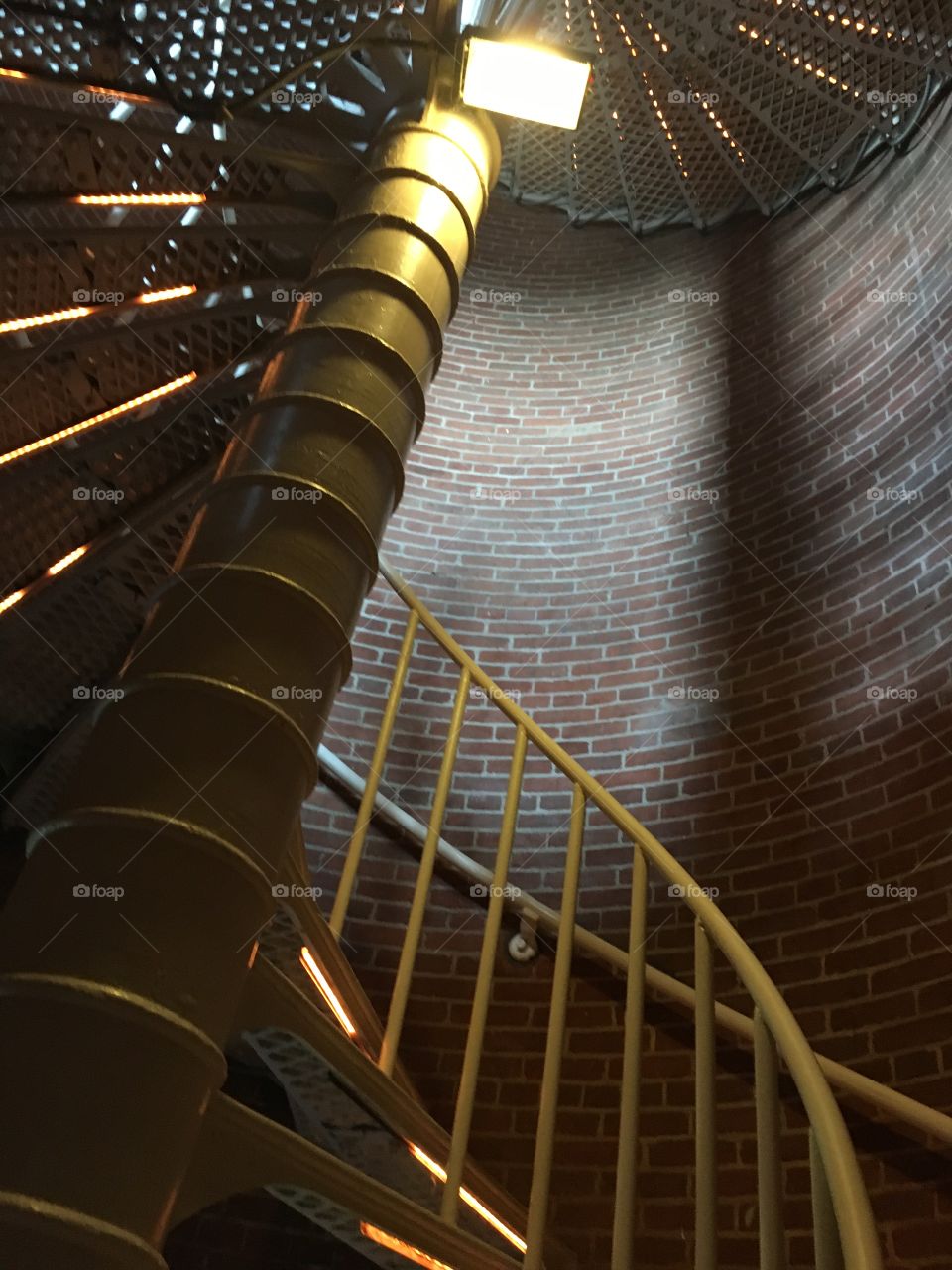 Vintage lighthouse spiral staircase
