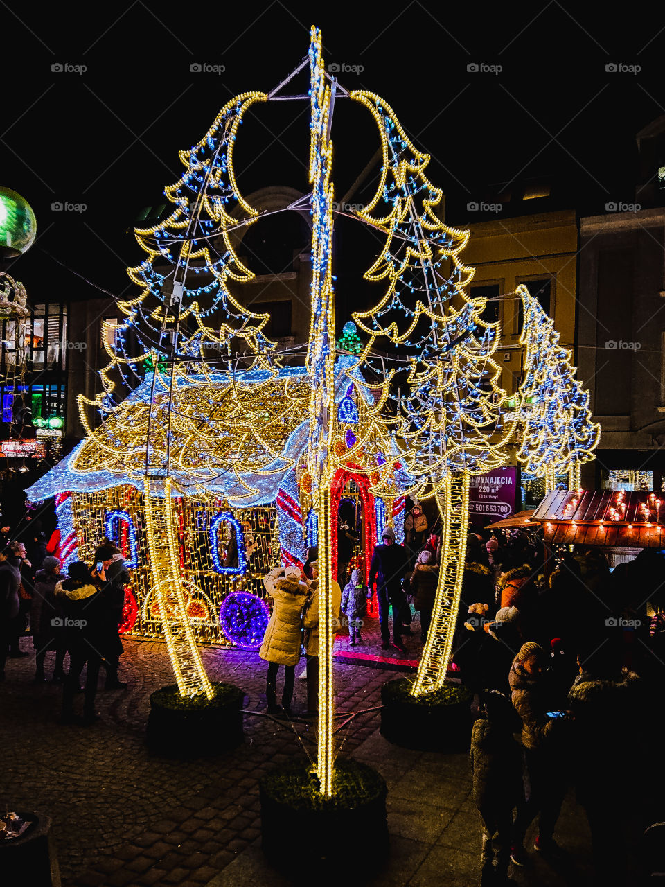 Christmas illumination. Christmas market