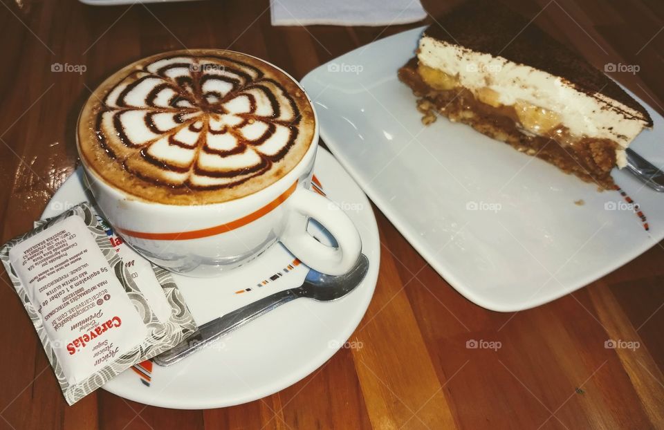 capuccino and cake