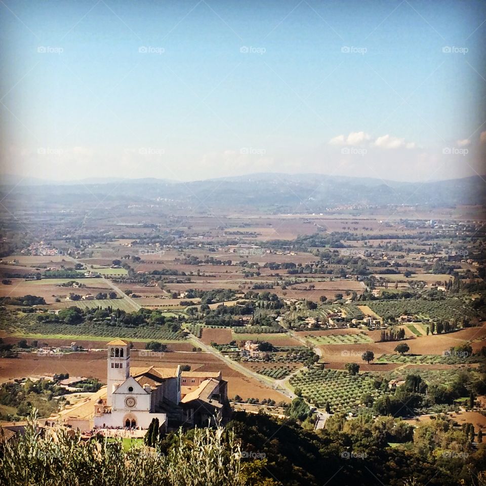 Assisi Landscape. A beautiful view from the highest point in Assisi, Italy
