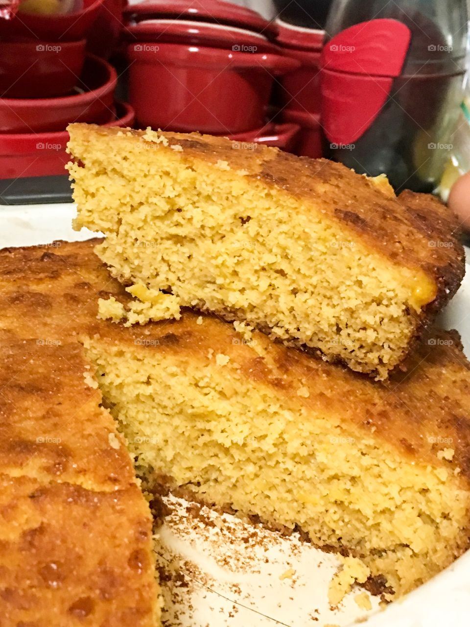 Home-made baked cornbread