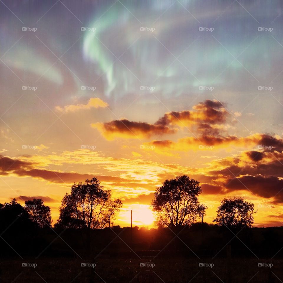 Moody landscape sunset 