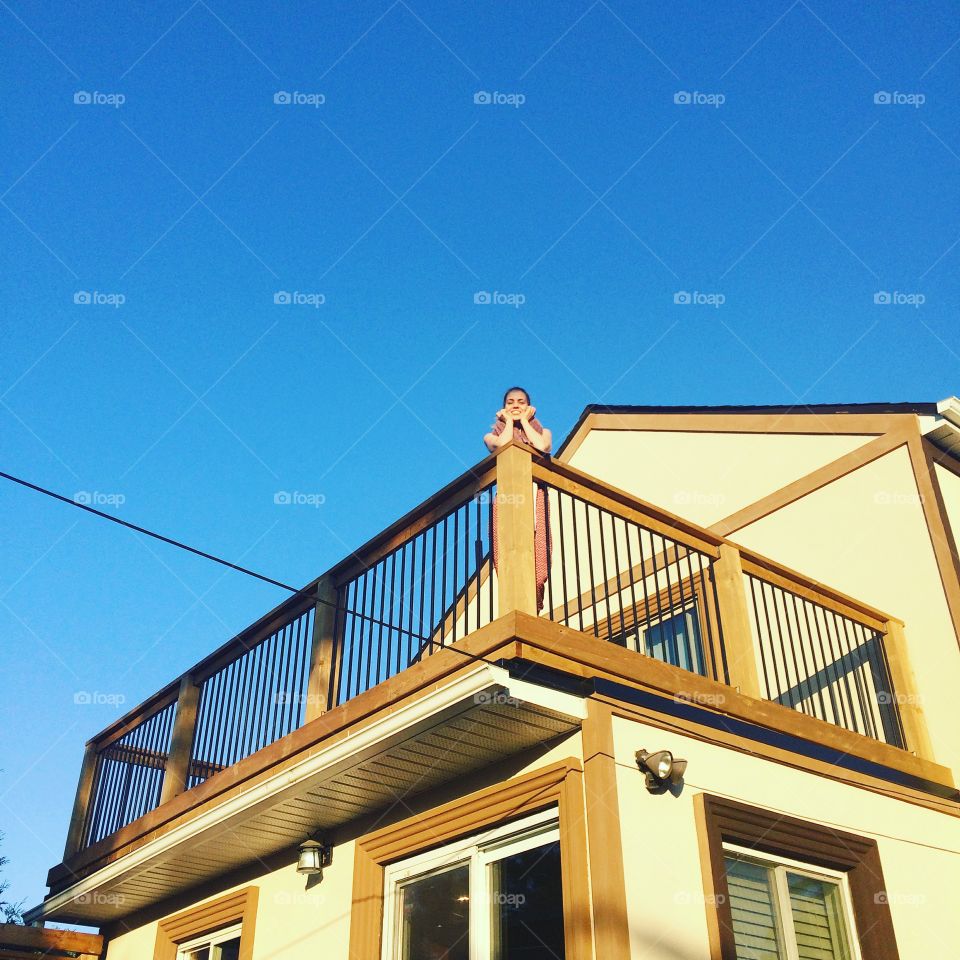 Looking down from deck