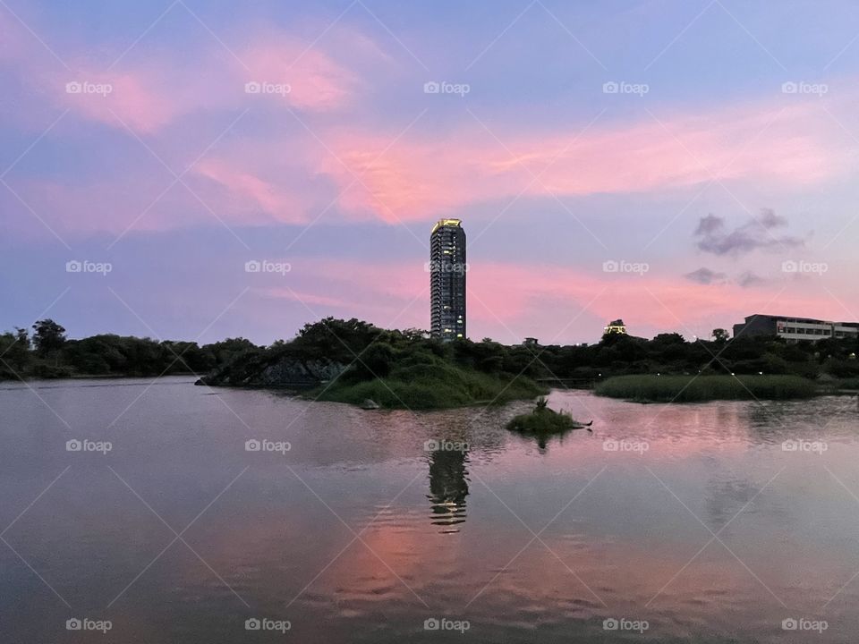 Shadows of the colorful sky