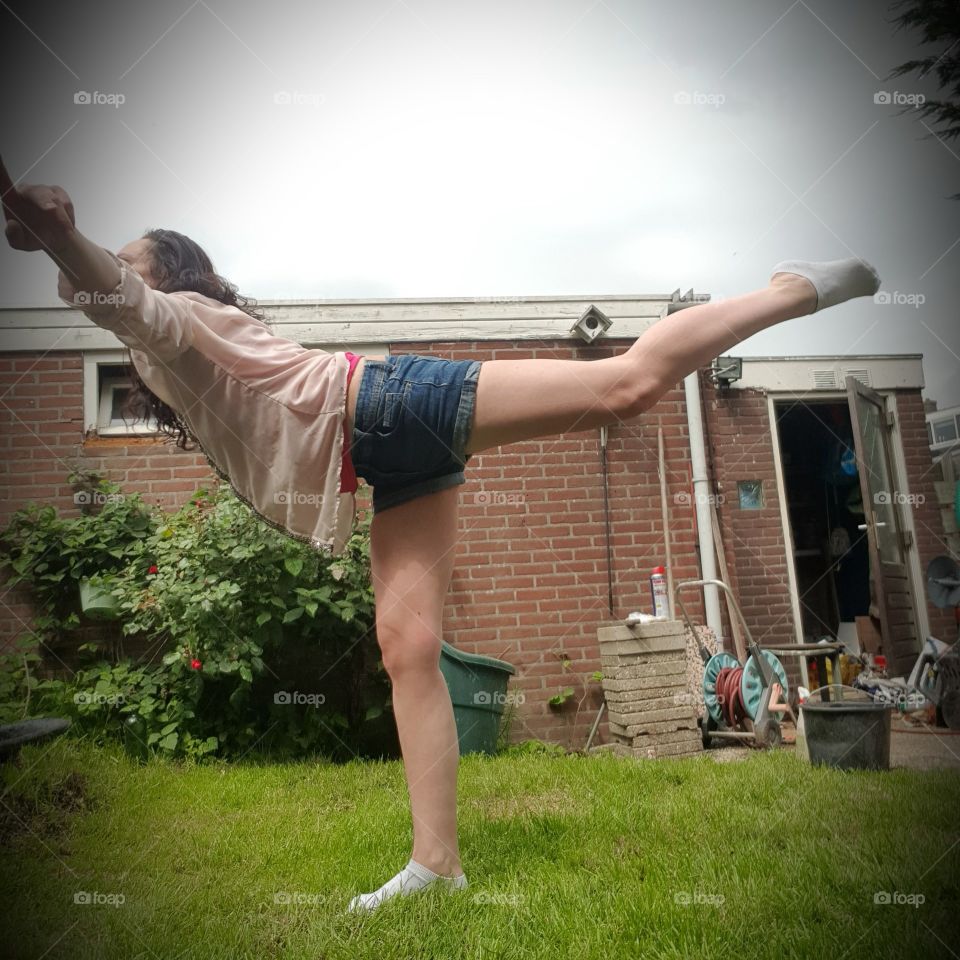 Gymnastics in the backyard