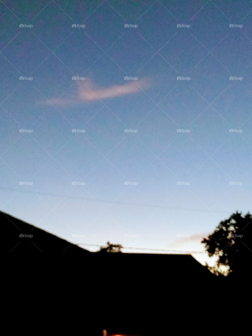 small cloud at sunset